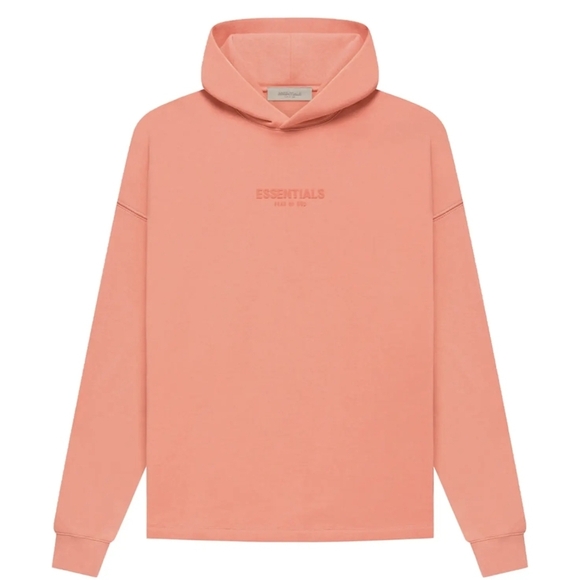 Fear of God Essentials FW22 Mens Relaxed Hoodie 'Coral' Sz Medium Authentic New